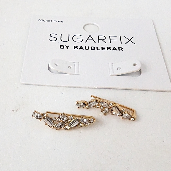 Sugarfix by Baublebar Crystal Cluster Ear Crawlers Gold - Picture 7 of 7
